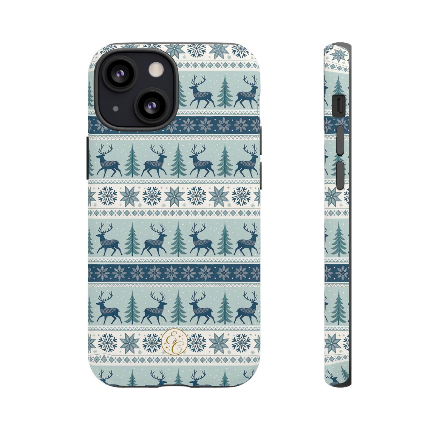 Blue Winter Reindeer Tough Phone Case