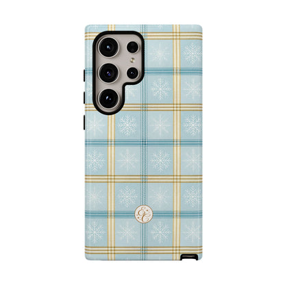 Blue Winter Plaid Tough Phone Case