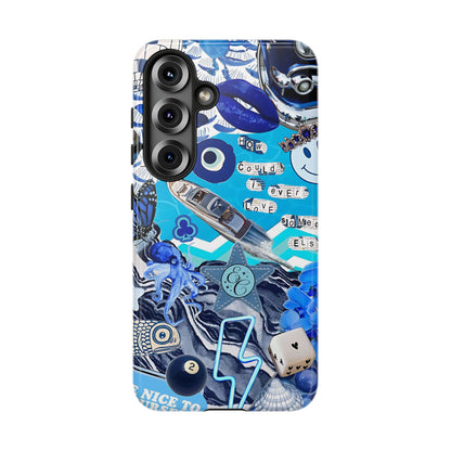 Eclectic Blue Collage Tough Phone Case