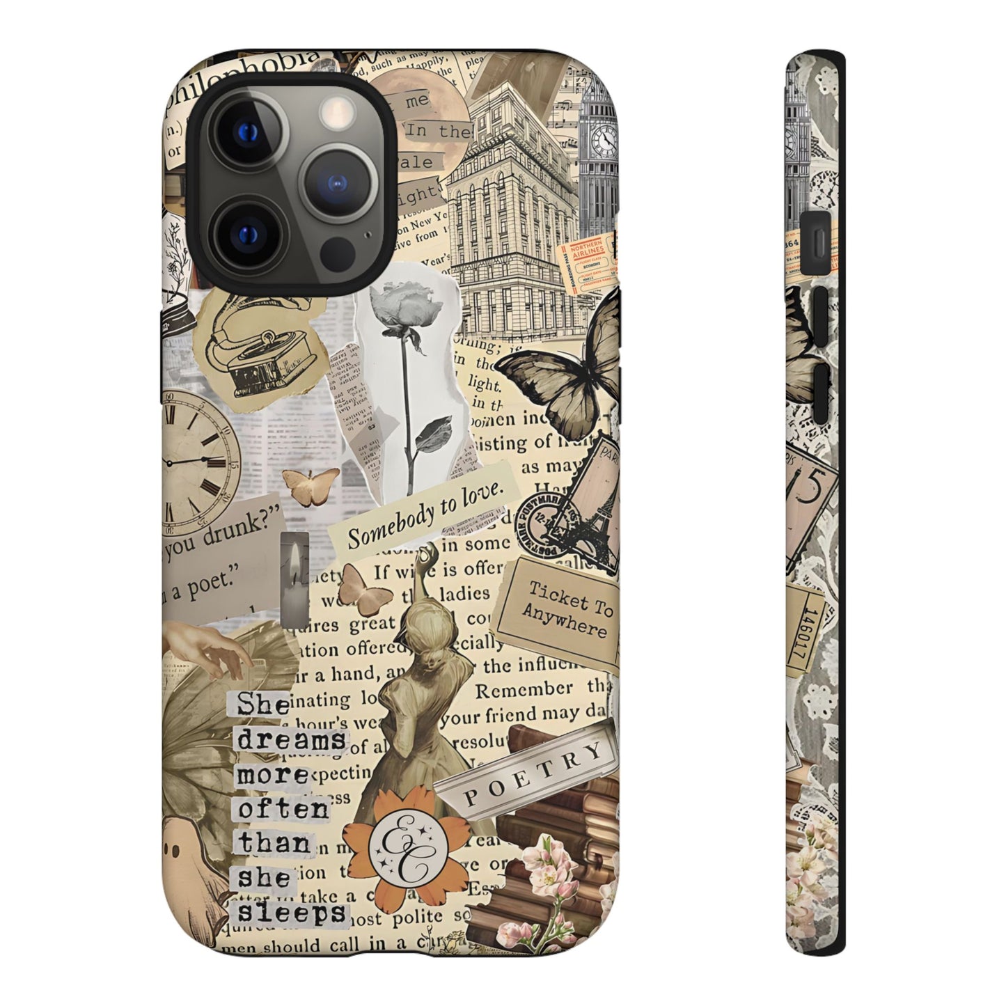 Library Romance Collage Tough Phone Cases