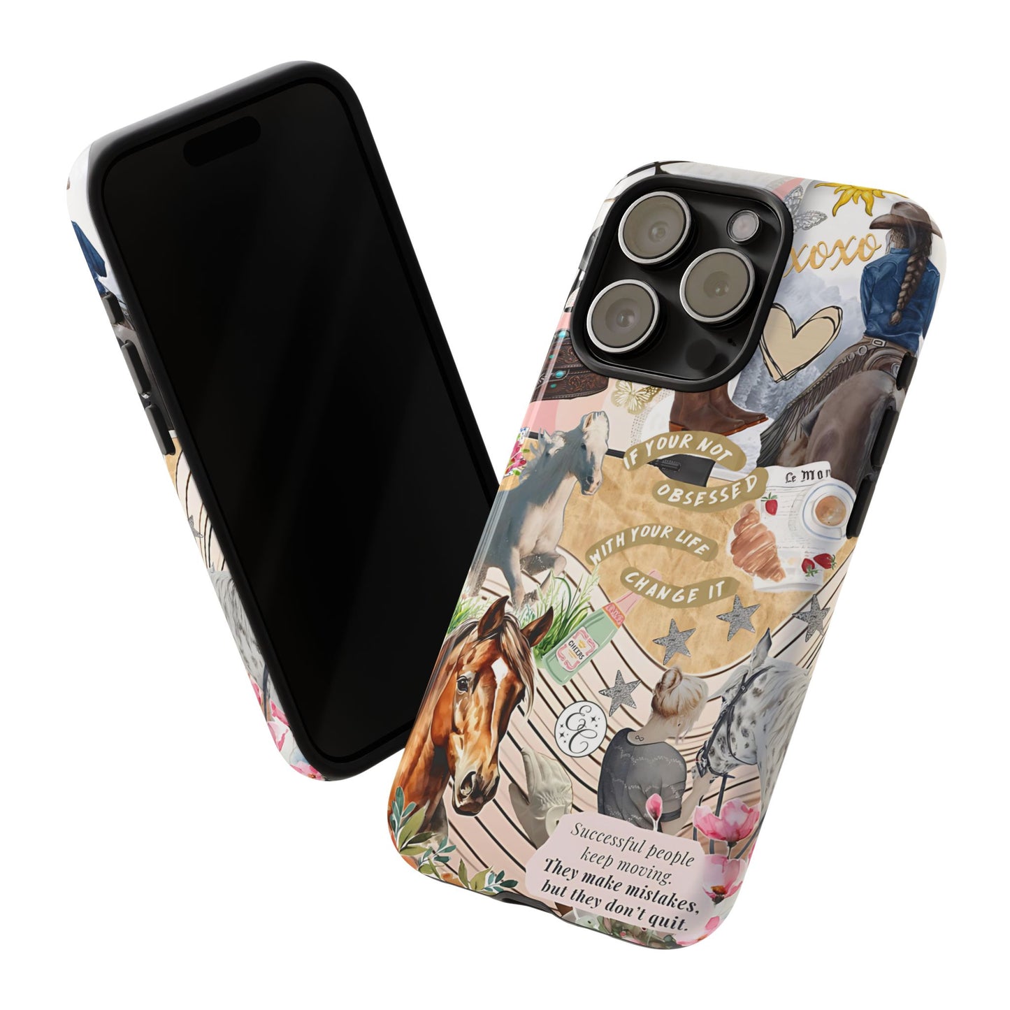 Equestrian Cowgirl Collage Tough Phone Case