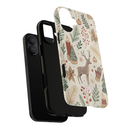 Rustic Christmas Reindeer Tough Phone Case
