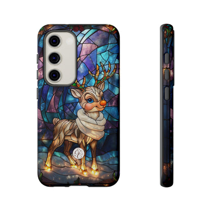 Cute Reindeer Stained Glass Tough Phone Case