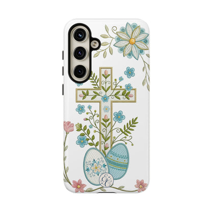 Vintage Easter Floral Cross Tough Phone Case