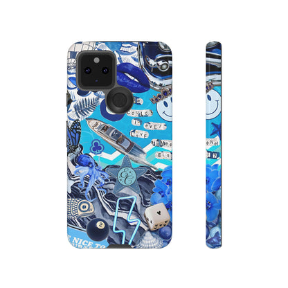 Eclectic Blue Collage Tough Phone Case