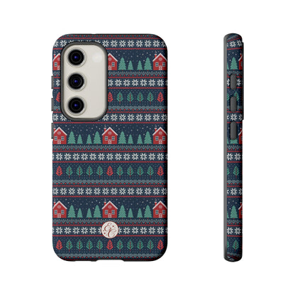 Winter Cottage Pattern Tough Phone Case