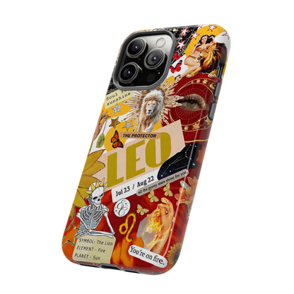 Leo Vintage Zodiac Collage Tough Phone Case