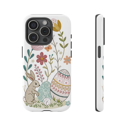 Bunny & Easter Egg Floral Tough Phone Case