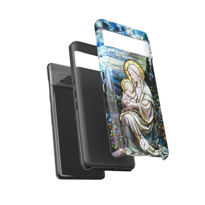 Virgin Mary with Baby Jesus Stained Glass Tough Phone Case