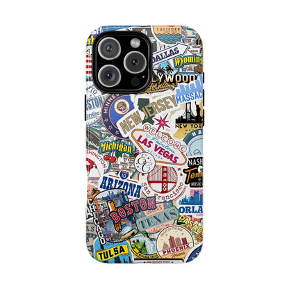 USA Travel Stickers Tough Phone Case