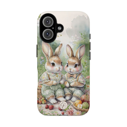 Vintage Bunny Picnic Tough Phone Case