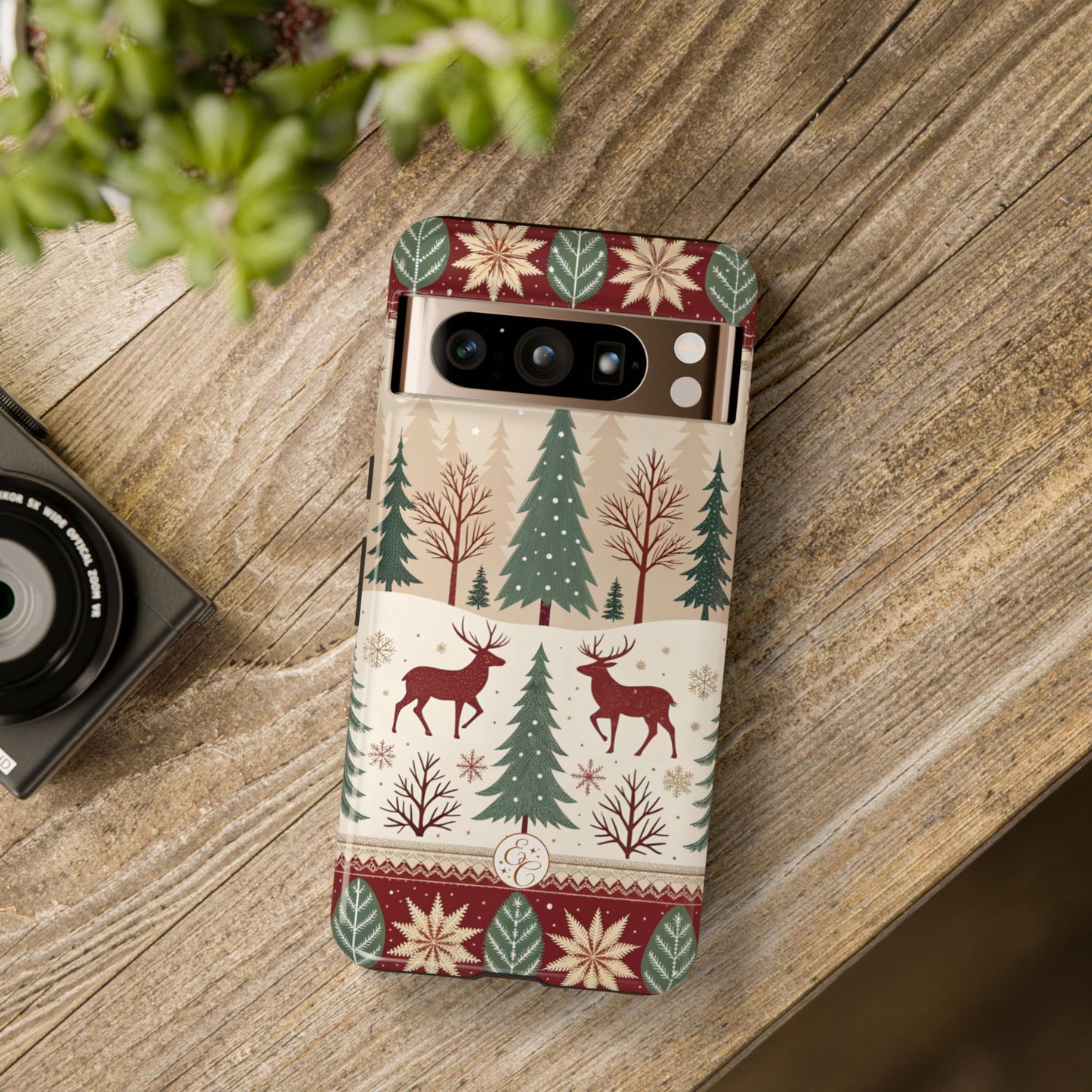 Vintage Christmas Reindeer Tough Phone Case