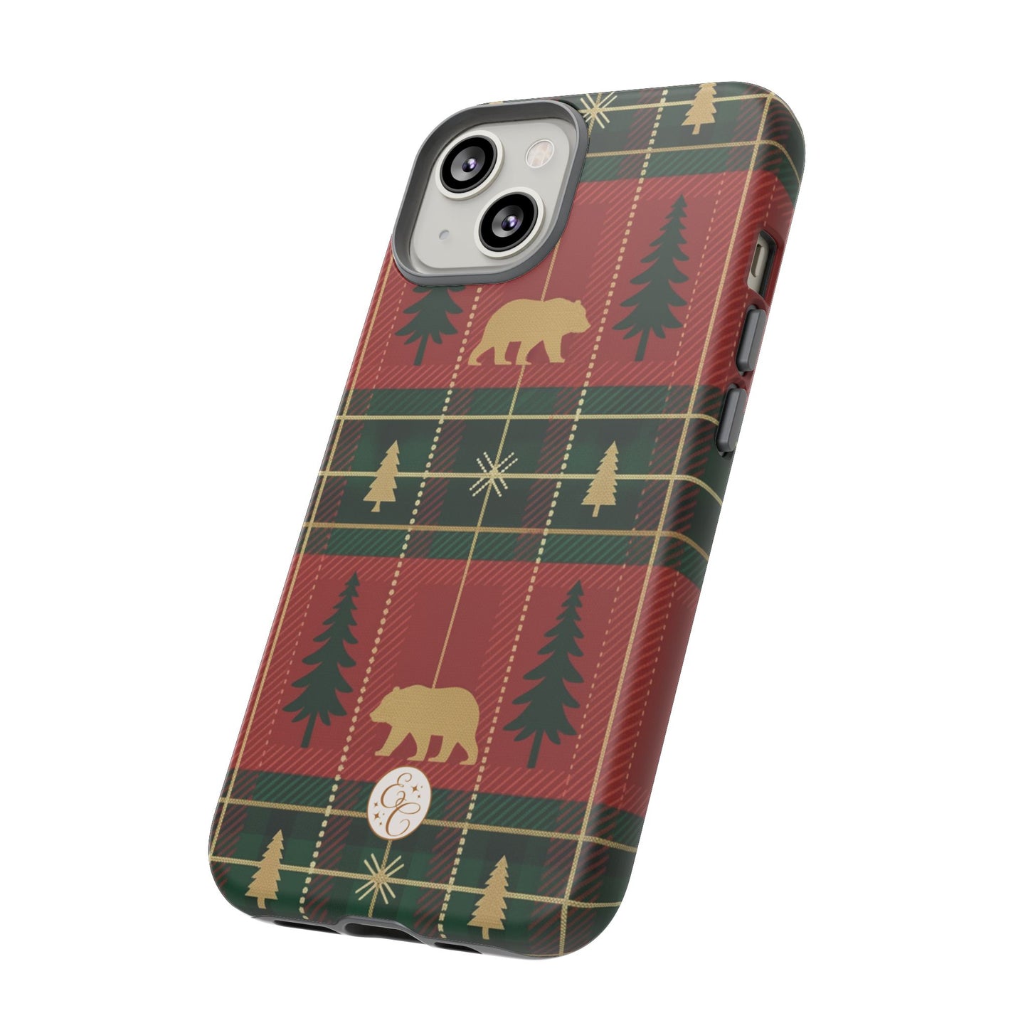 Christmas Bear Plaid Tough Phone Case