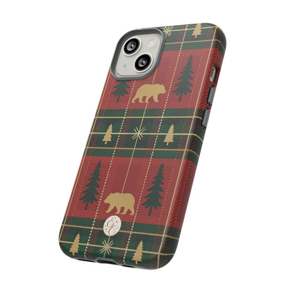 Christmas Bear Plaid Tough Phone Case