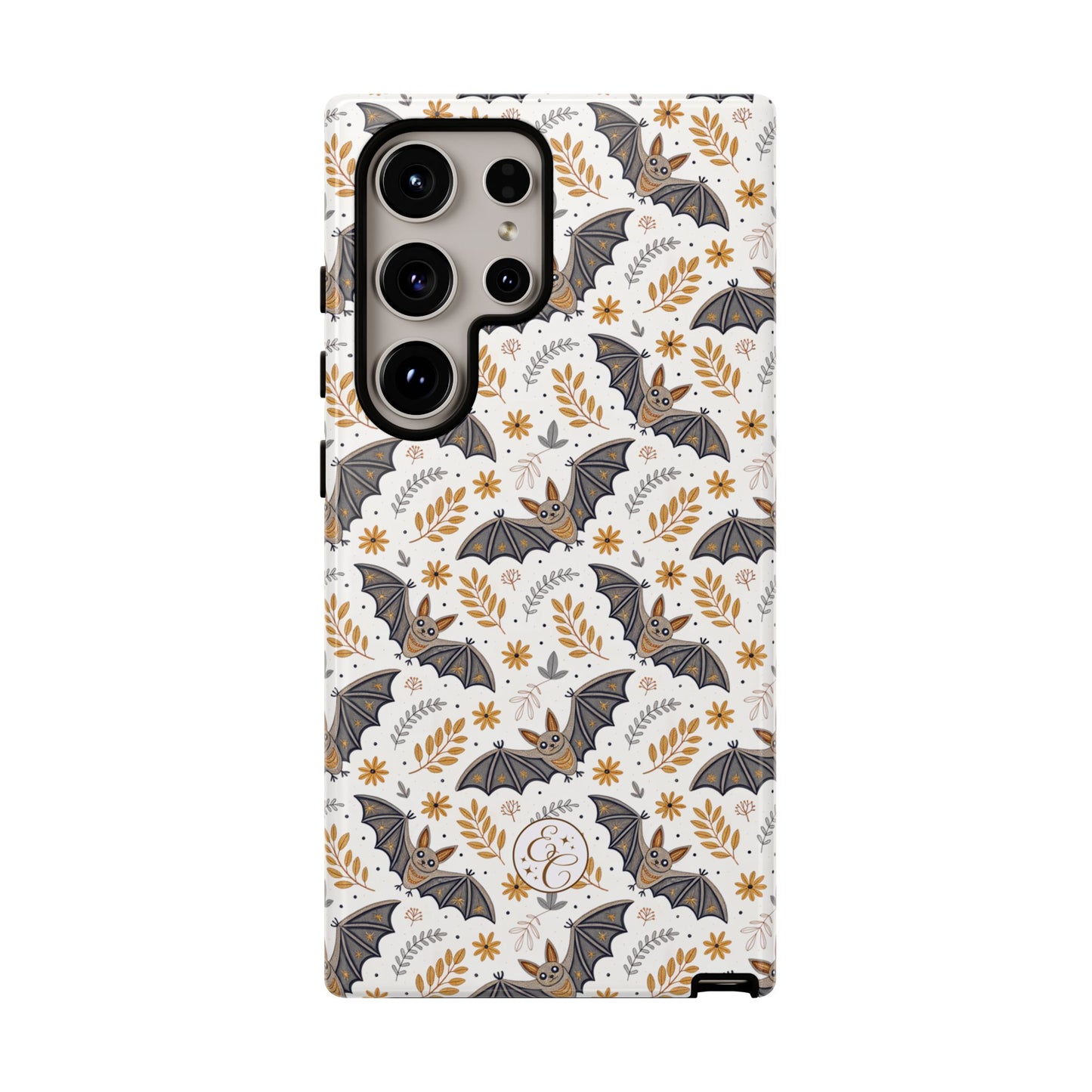 Boho Halloween Bat Pattern Tough Phone Case