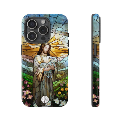 Jesus Holding a Lamb Stained Glass Tough Phone Case
