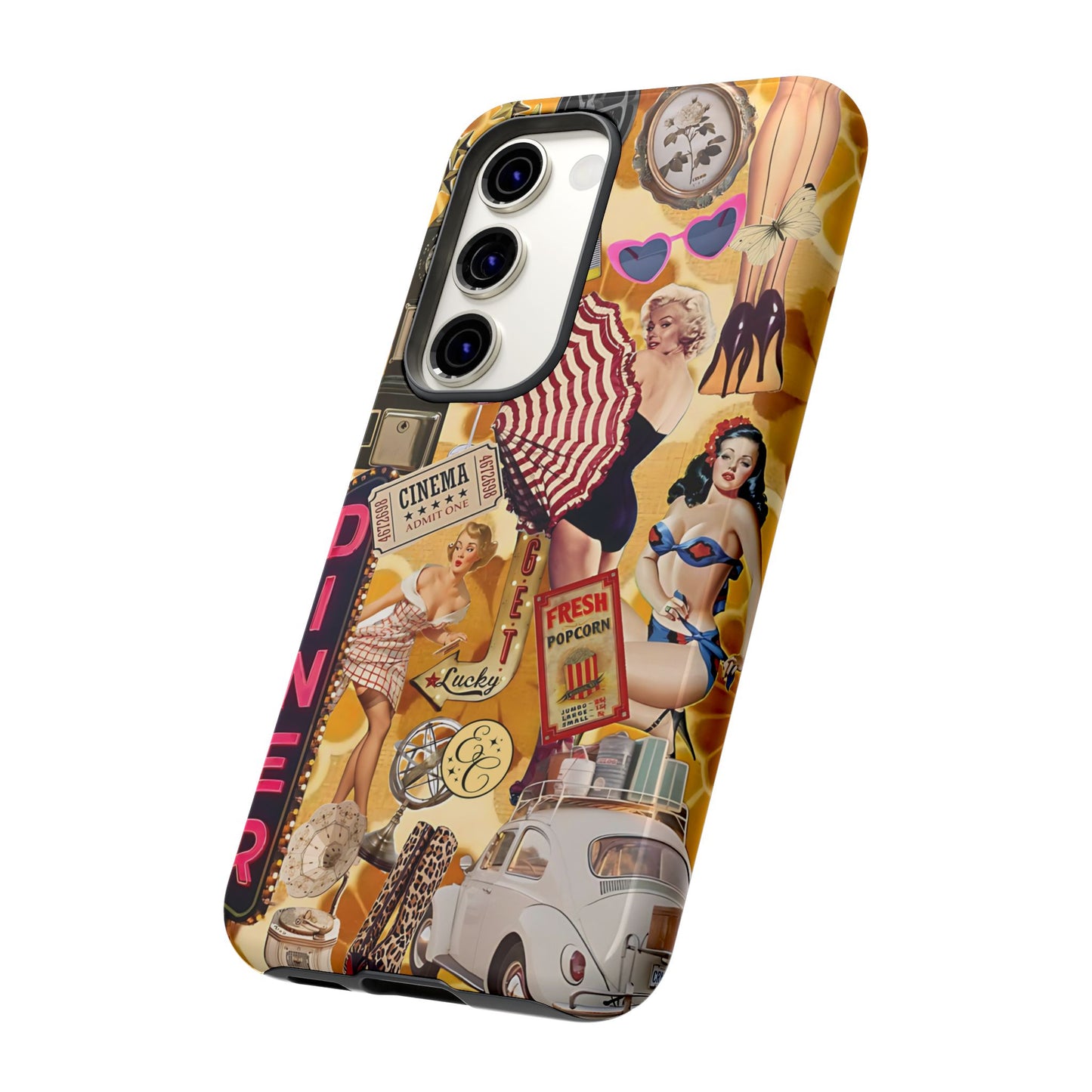 Retro Pin-up Collage Tough Phone Case