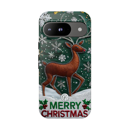 Merry Christmas Reindeer Tough Phone Case