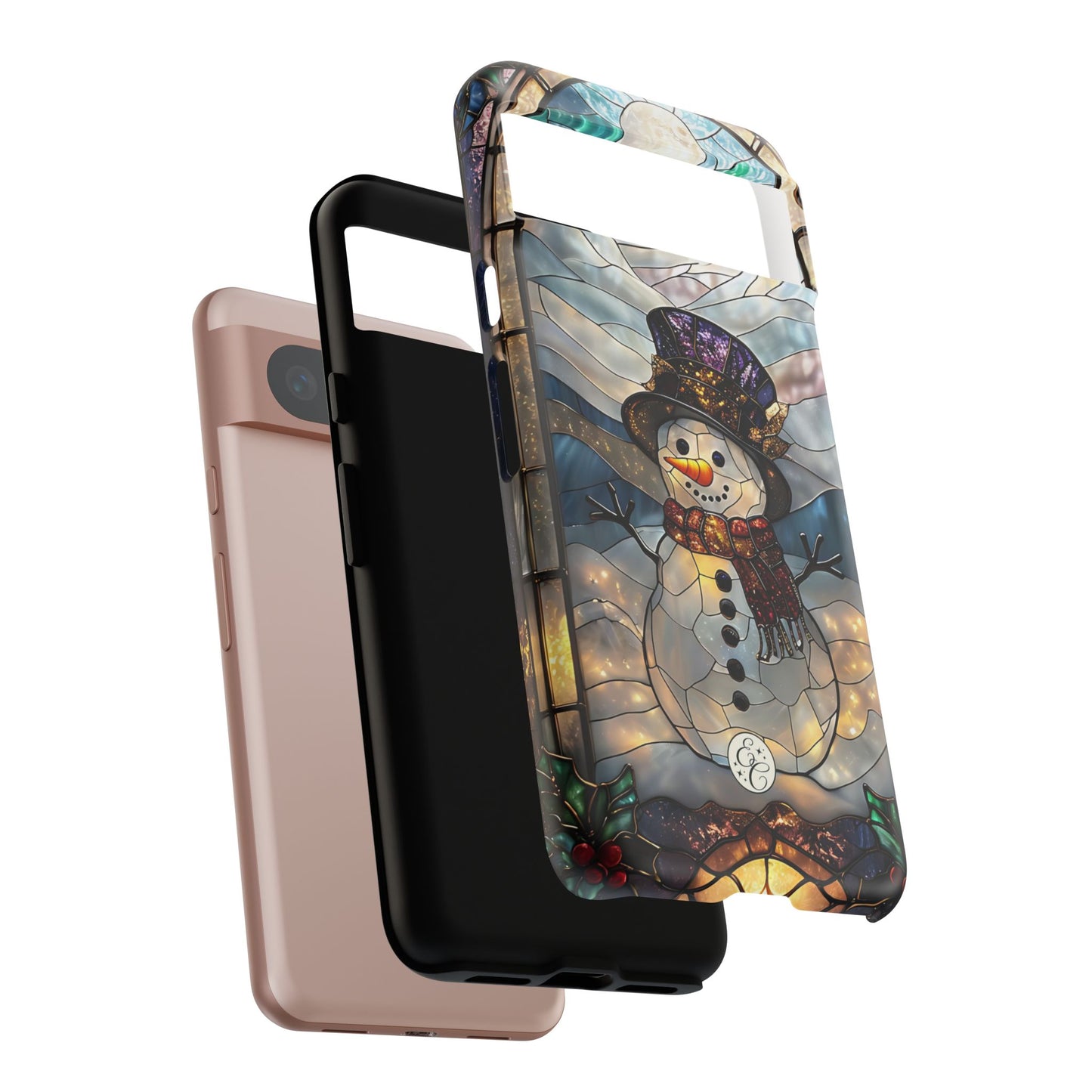 Snowman Stained Glass Tough Phone Case