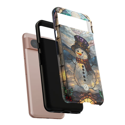 Snowman Stained Glass Tough Phone Case