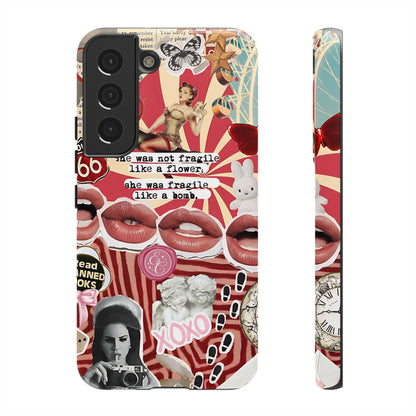 Feminine Aesthetic Retro Collage Tough Phone Case