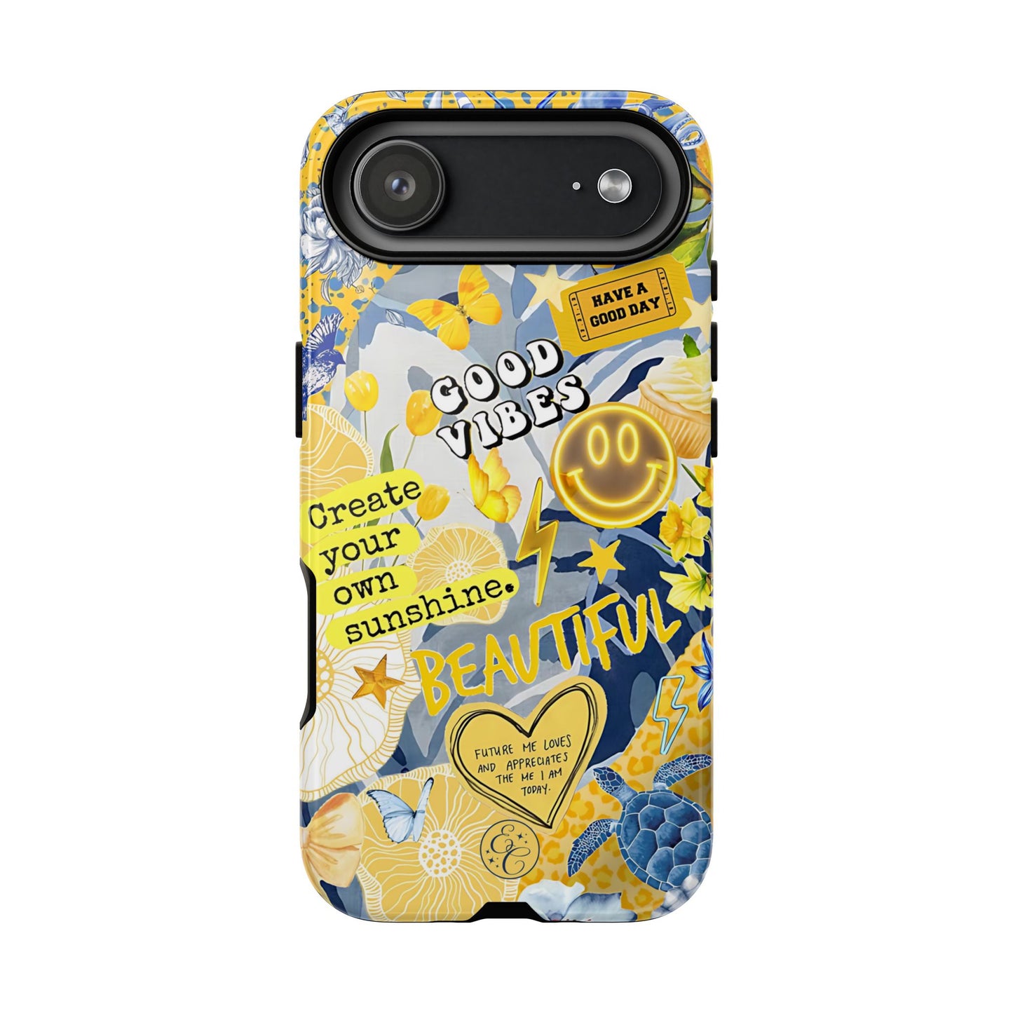 Yellow and Blue Collage Tough Phone Case