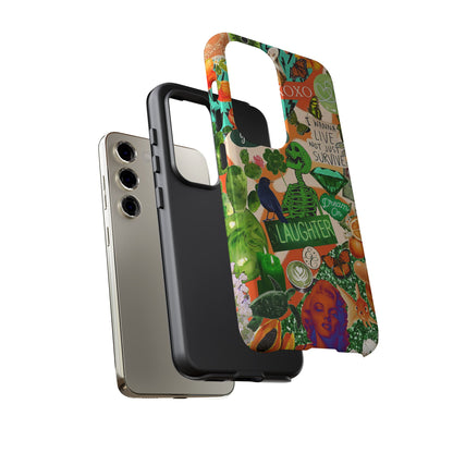 Green and Orange Collage Tough Phone Case