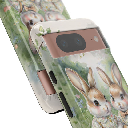 Vintage Bunny Picnic Tough Phone Case