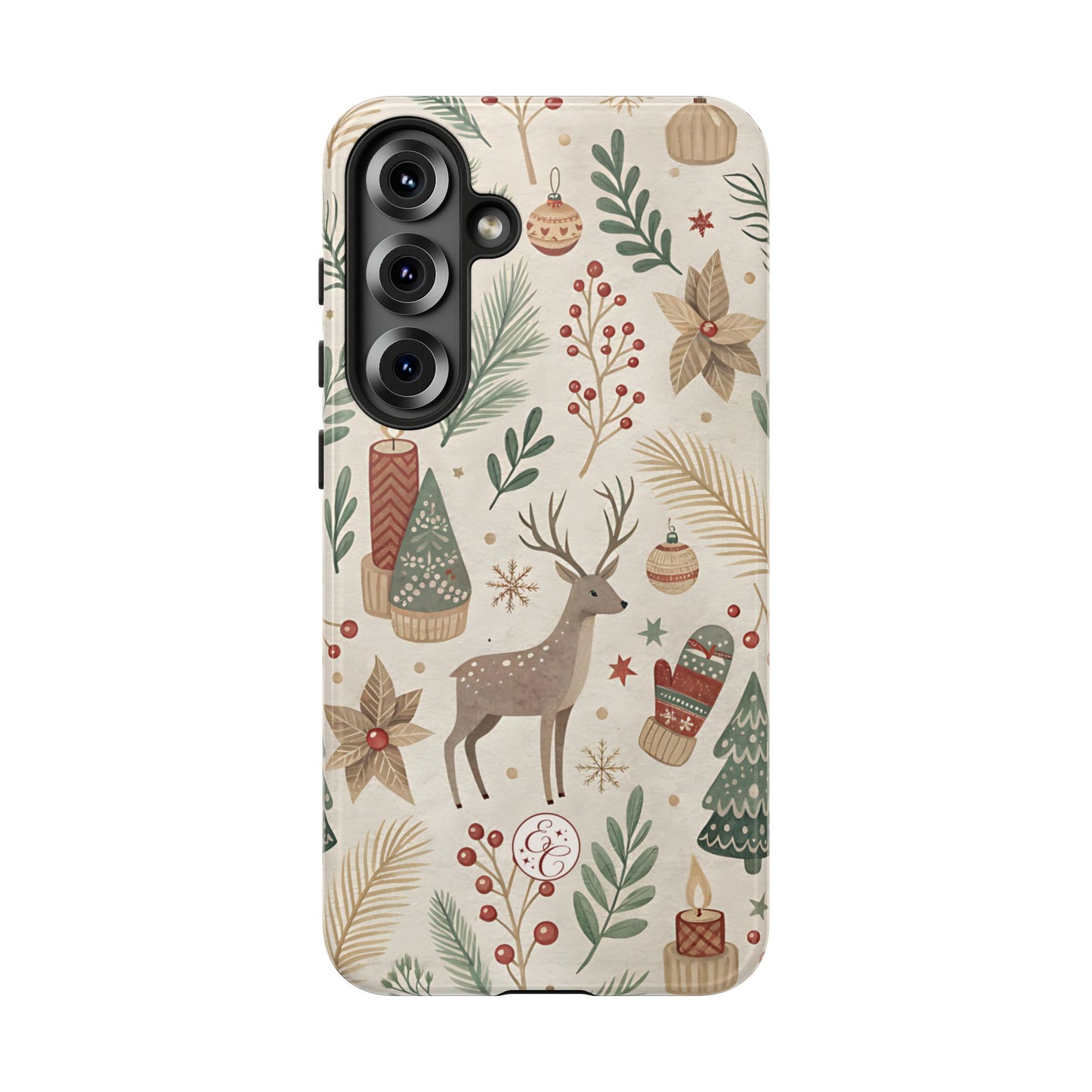 Rustic Christmas Reindeer Tough Phone Case