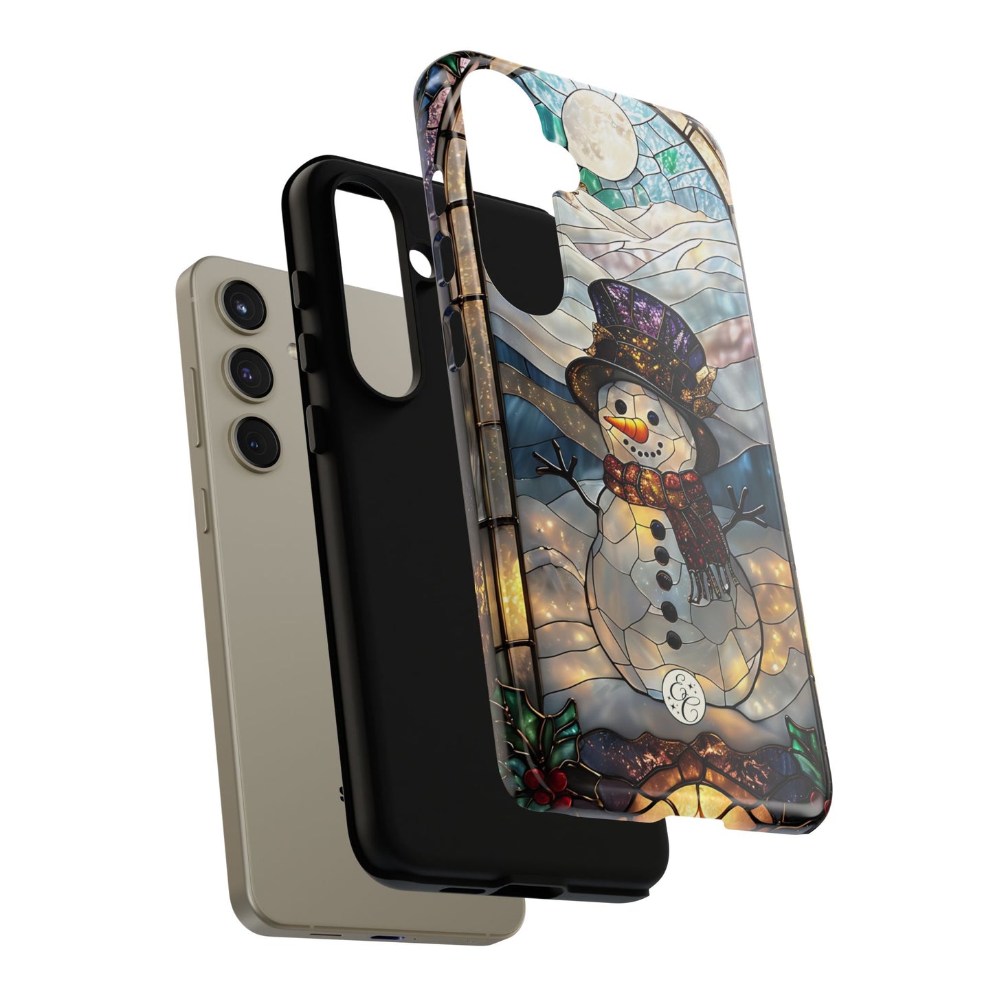 Snowman Stained Glass Tough Phone Case