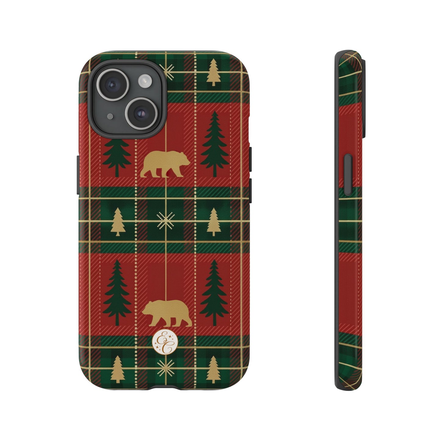 Christmas Bear Plaid Tough Phone Case
