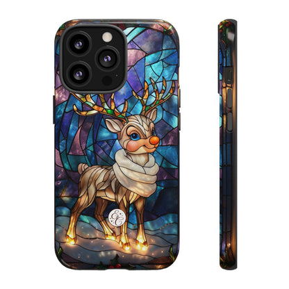 Cute Reindeer Stained Glass Tough Phone Case