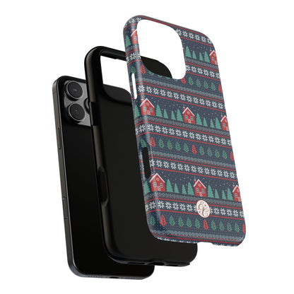 Winter Cottage Pattern Tough Phone Case