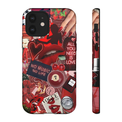 Red Aesthetic Collage Tough Phone Case