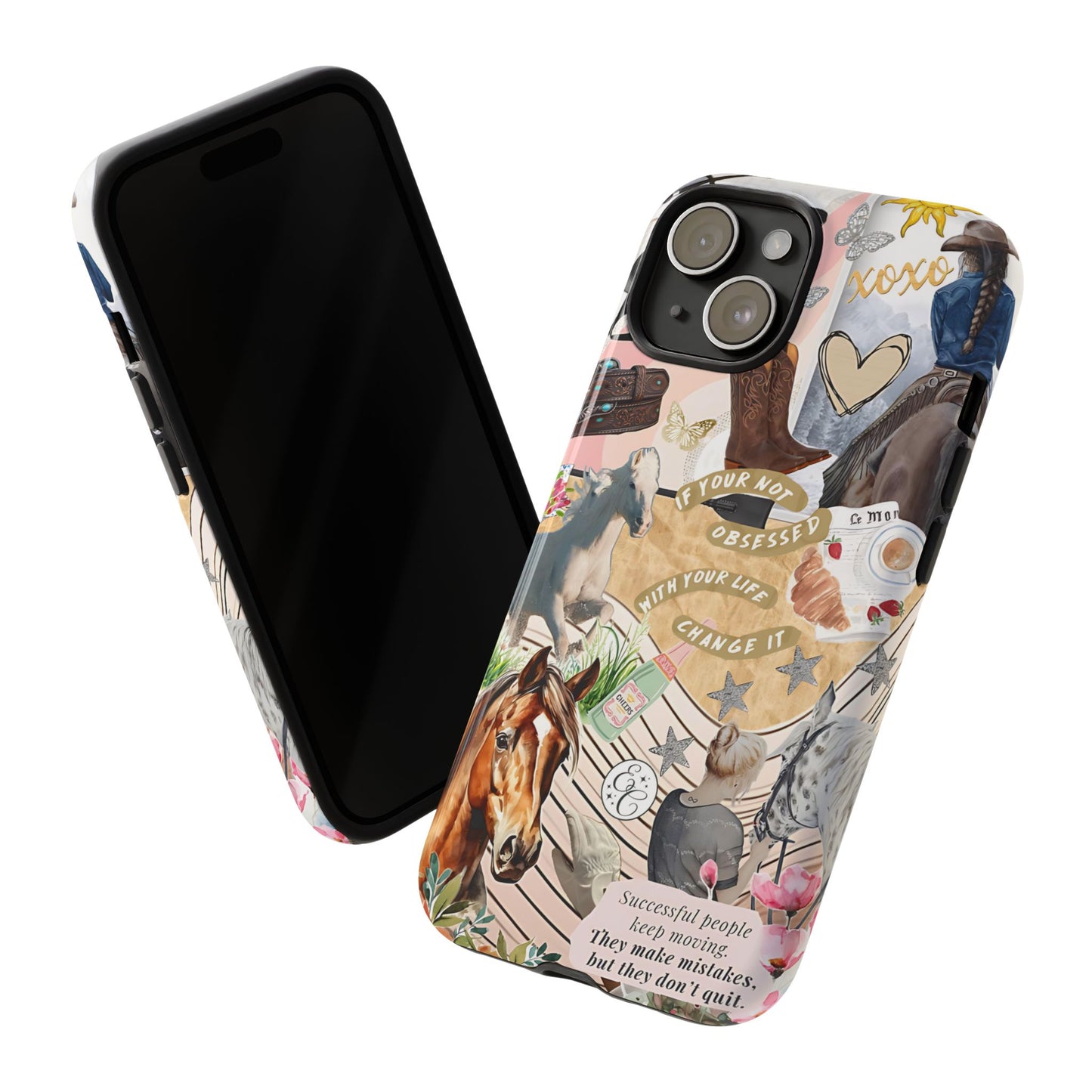 Equestrian Cowgirl Collage Tough Phone Case