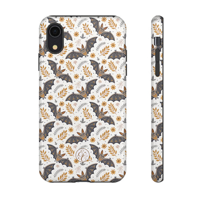 Boho Halloween Bat Pattern Tough Phone Case