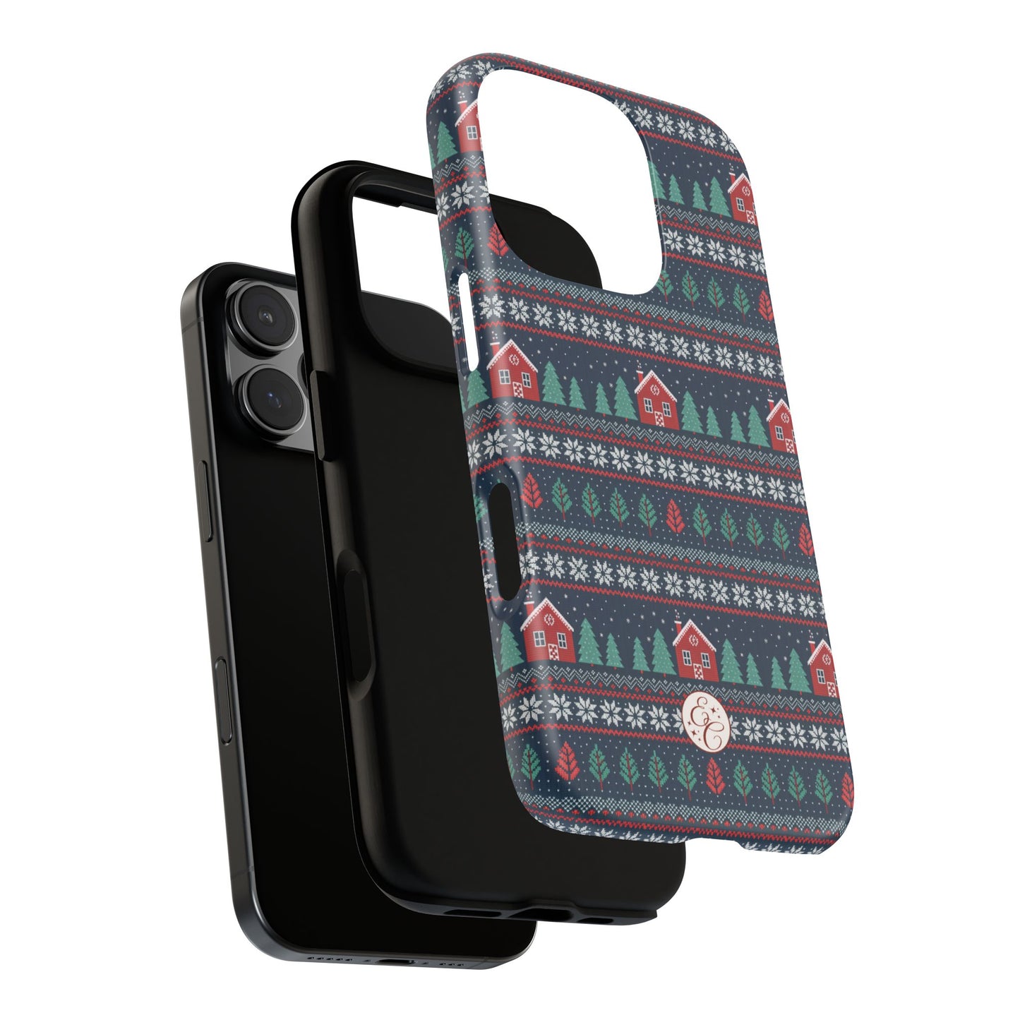 Winter Cottage Pattern Tough Phone Case