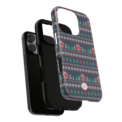 Winter Cottage Pattern Tough Phone Case
