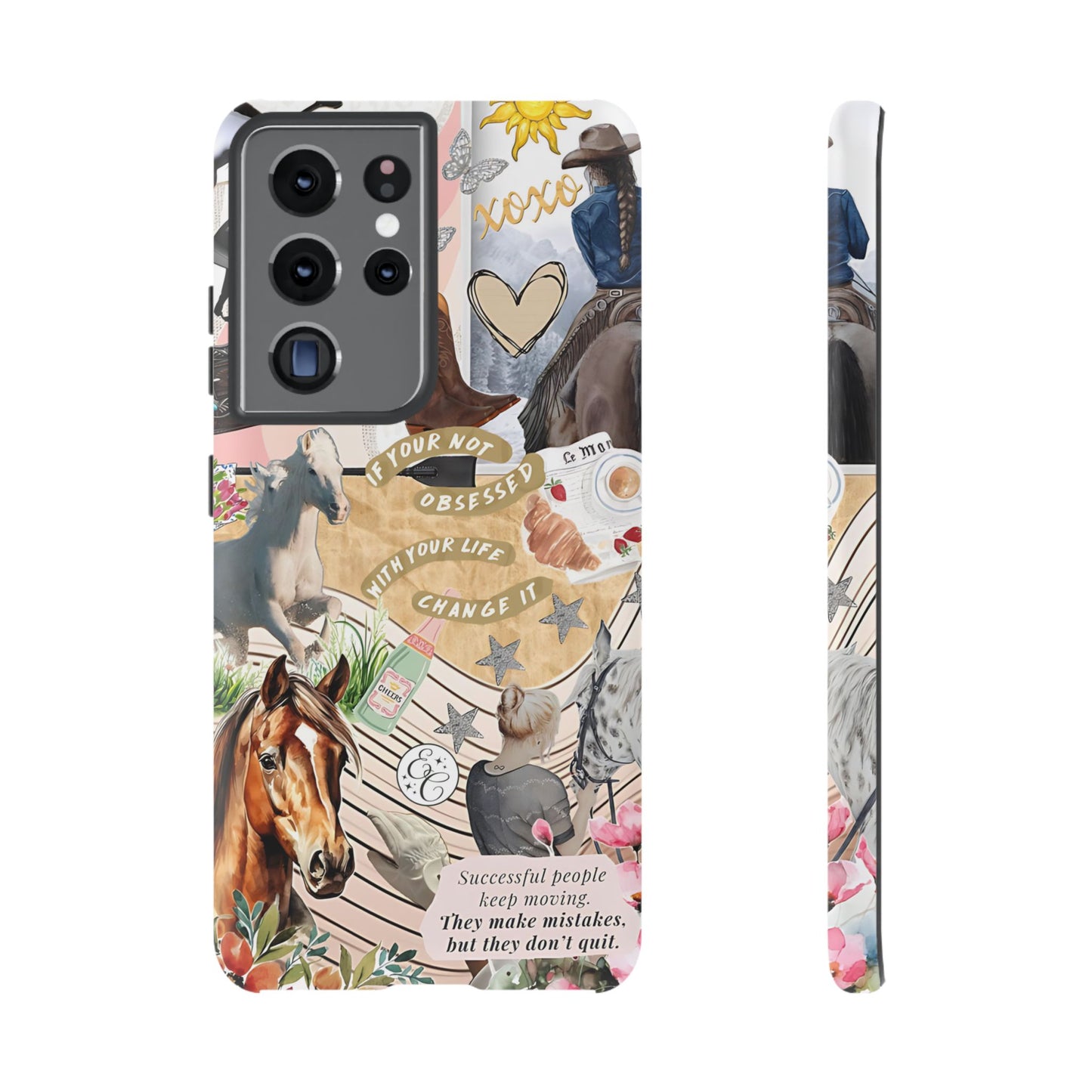 Equestrian Cowgirl Collage Tough Phone Case