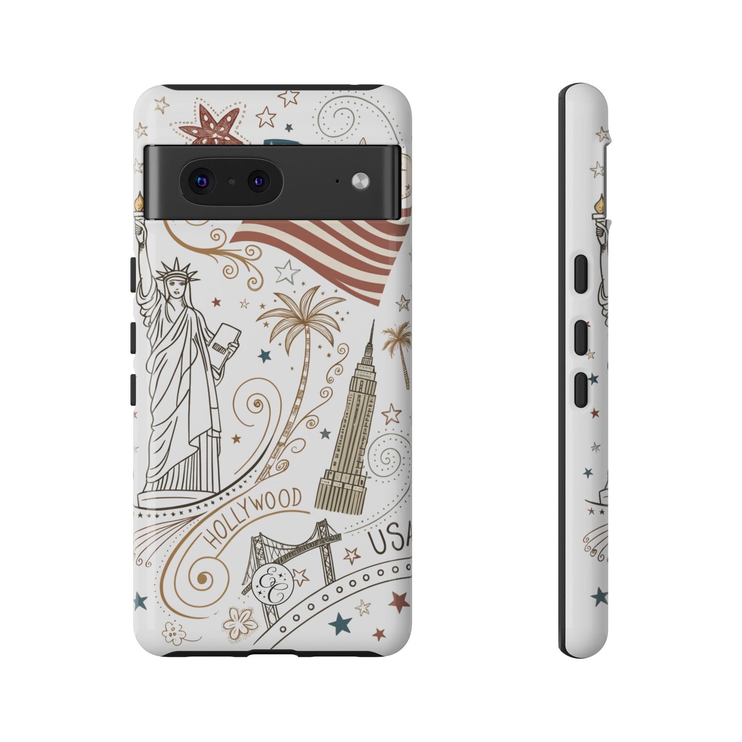 USA Landmarks Boho Doodle Tough Phone Case