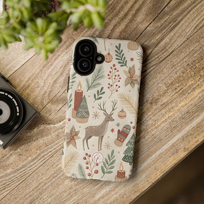 Rustic Christmas Reindeer Tough Phone Case