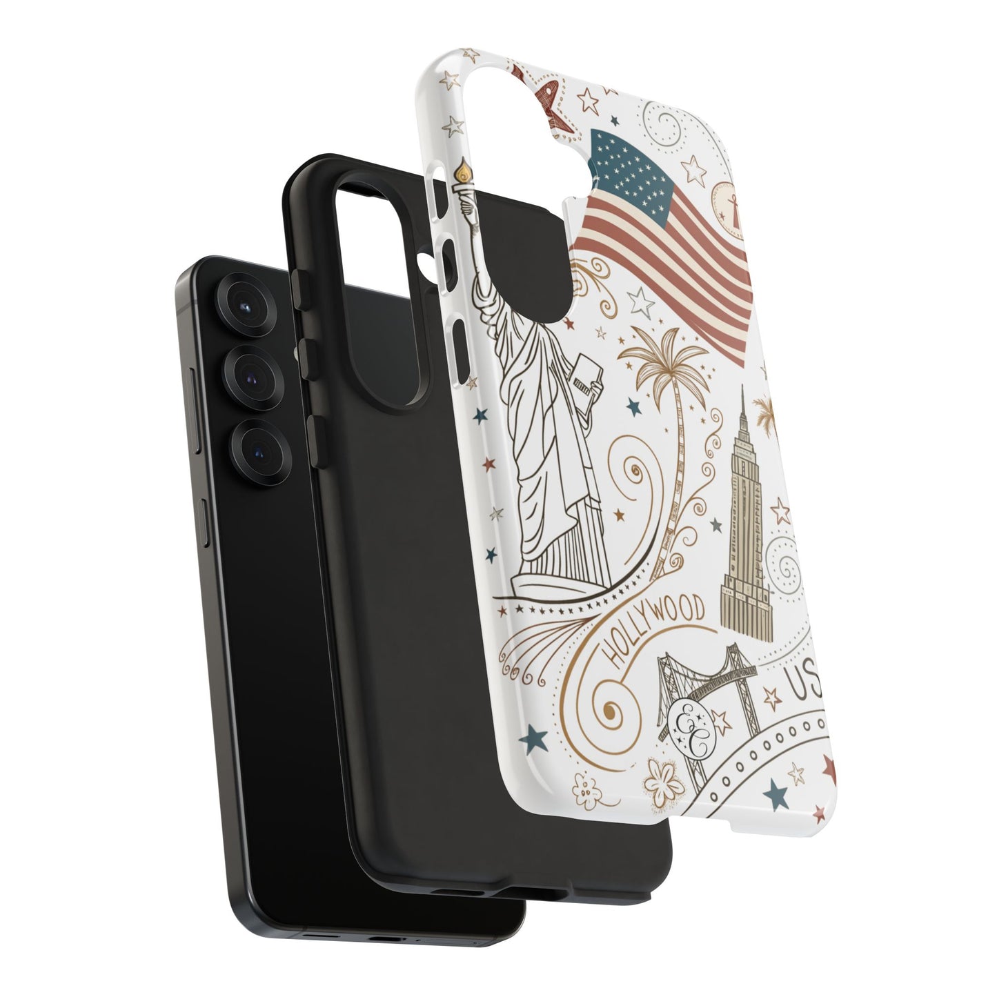 USA Landmarks Boho Doodle Tough Phone Case
