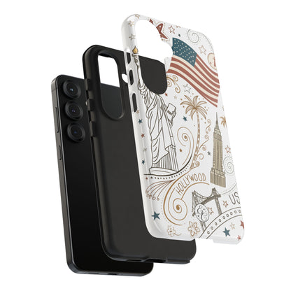 USA Landmarks Boho Doodle Tough Phone Case