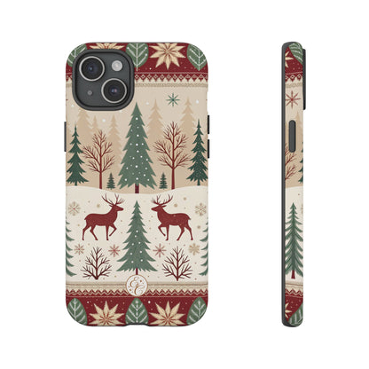 Vintage Christmas Reindeer Tough Phone Case
