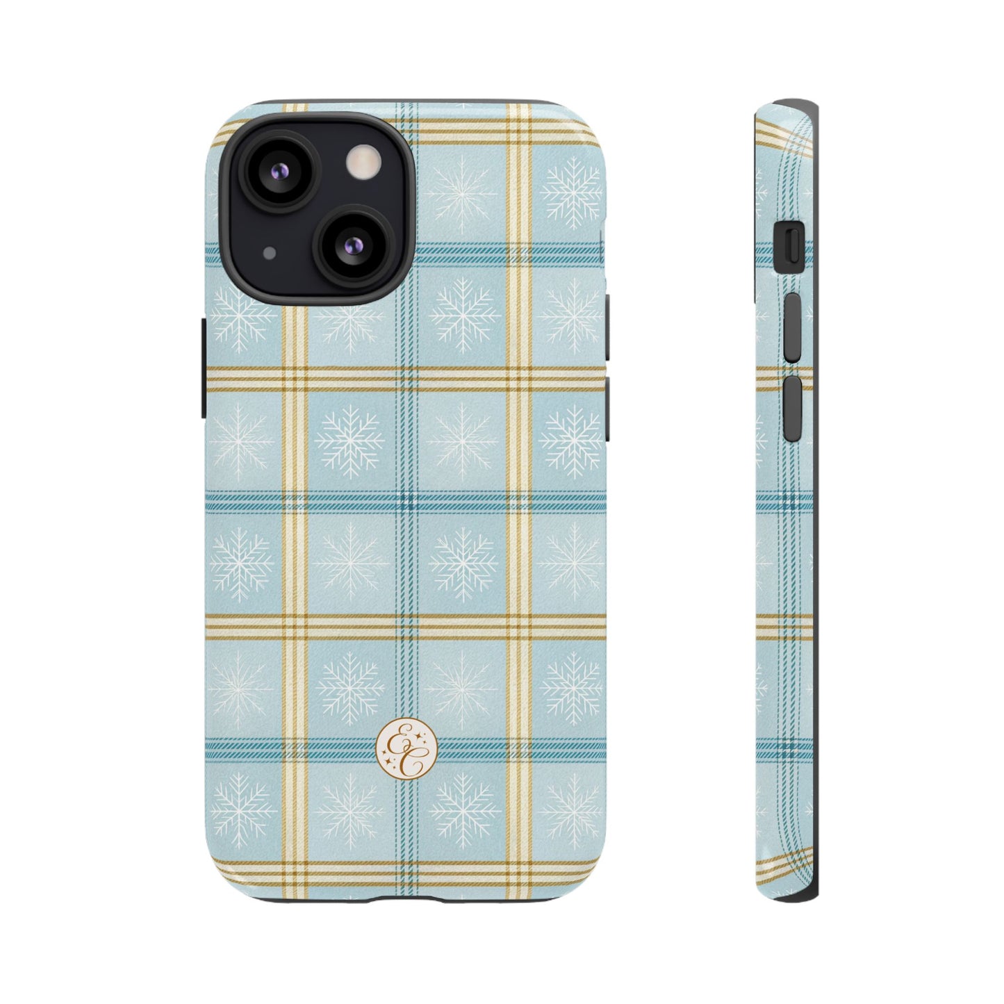 Blue Winter Plaid Tough Phone Case