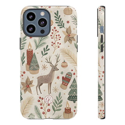 Rustic Christmas Reindeer Tough Phone Case
