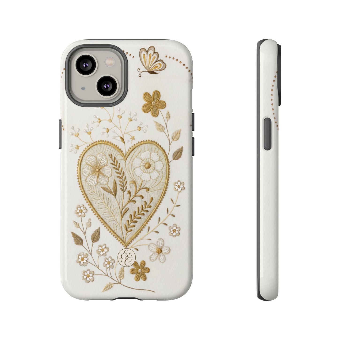 Floral Heart Design Tough Phone Case