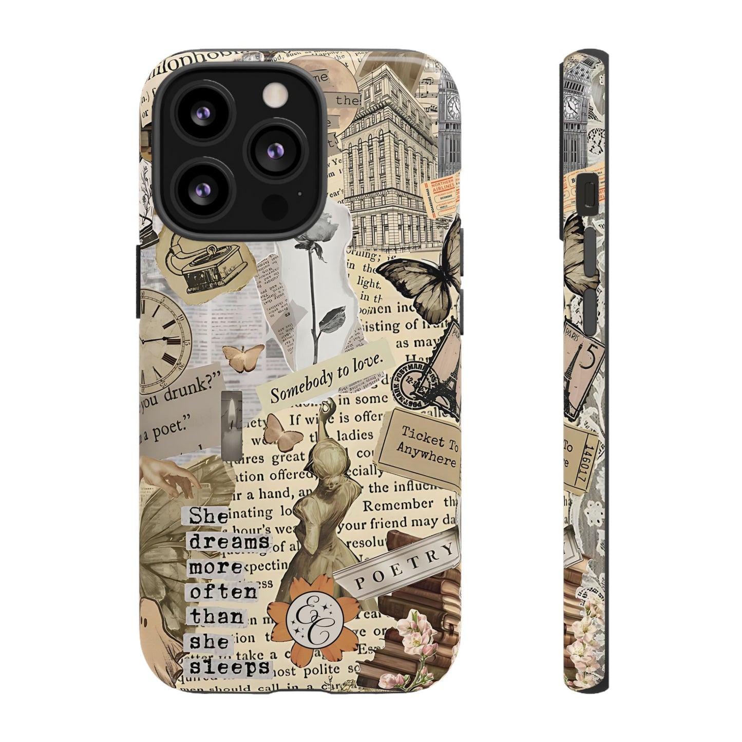 Library Romance Collage Tough Phone Cases