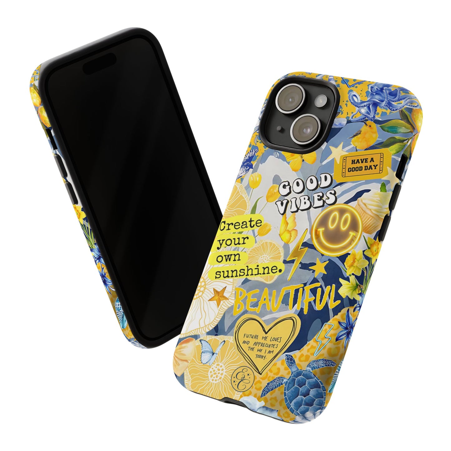 Yellow and Blue Collage Tough Phone Case