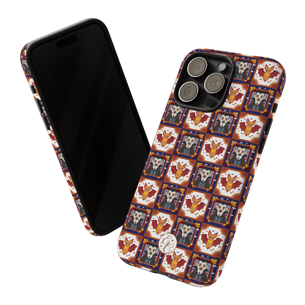 Dracula & Bat Pattern Halloween Phone Case